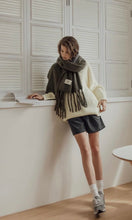 Load image into Gallery viewer, Round Neck Drop Shoulders,  Loose-fitting Knitted Long Sweater
