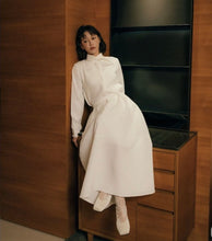 Load image into Gallery viewer, Three-Dimensional Bubble Check Pleated Round Skirt
