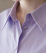 Load image into Gallery viewer, Cotton Off-shoulder Buttons Front  Loose Shirt
