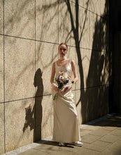 Load image into Gallery viewer, Glossy Beautiful Back Thin Straps Long Dress
