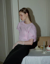 Load image into Gallery viewer, Double-layer Puff-sleeved Beautiful Back Drawstring Top
