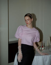 Load image into Gallery viewer, Double-layer Puff-sleeved Beautiful Back Drawstring Top
