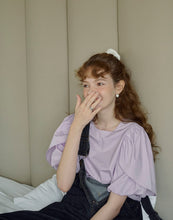 Load image into Gallery viewer, Double-layer Puff-sleeved Beautiful Back Drawstring Top
