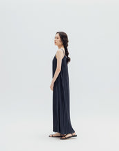 Load image into Gallery viewer, Flat Collar Fine Pleated Thin Shoulder Strap Long Dress
