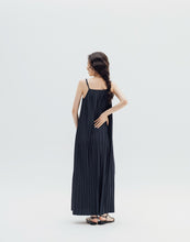 Load image into Gallery viewer, Flat Collar Fine Pleated Thin Shoulder Strap Long Dress
