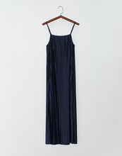 Load image into Gallery viewer, Flat Collar Fine Pleated Thin Shoulder Strap Long Dress

