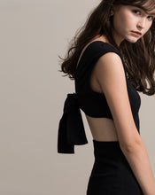 Load image into Gallery viewer, Round-neck Hollow Waist Large Bow Back Design Jumpsuit
