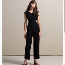 Load image into Gallery viewer, Round-neck Hollow Waist Large Bow Back Design Jumpsuit
