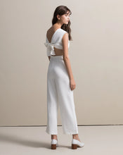 Load image into Gallery viewer, Round-neck Hollow Waist Large Bow Back Design Jumpsuit
