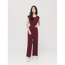 Load image into Gallery viewer, Round-neck Hollow Waist Large Bow Back Design Jumpsuit

