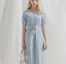 Load image into Gallery viewer, Simple temperament versatile breasted strappy dress
