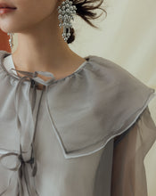 Load image into Gallery viewer, Large Collar Transparent Skin Outer Cover Top
