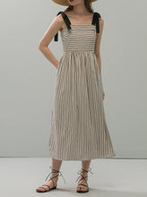 Load image into Gallery viewer, Strips Tie-straps Midi Dress
