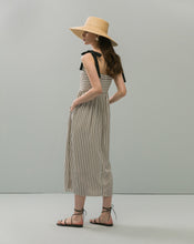Load image into Gallery viewer, Strips Tie-straps Midi Dress
