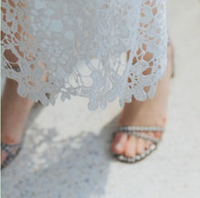 Load image into Gallery viewer, Romantic TextureLlace Flower Spaghetti Strap Long Dress
