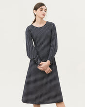 Load image into Gallery viewer, TWIST STRIPED PUFF SLEEVE DRESS

