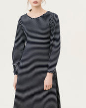 Load image into Gallery viewer, TWIST STRIPED PUFF SLEEVE DRESS
