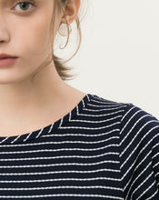 Load image into Gallery viewer, TWIST STRIPED PUFF SLEEVE DRESS
