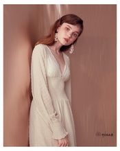 Load image into Gallery viewer, CLASSICAL V-NECK SKIN LONG SLEEVE DRESS
