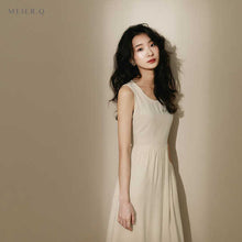 Load image into Gallery viewer, Back Buckle Cotton And Linen Tie Dress
