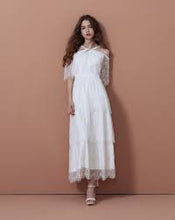 Load image into Gallery viewer, Off-The-Shoulder Layered Lace Formal Long Wedding Dress
