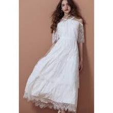 Load image into Gallery viewer, Off-The-Shoulder Layered Lace Formal Long Wedding Dress
