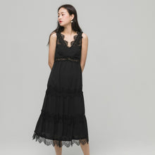 Load image into Gallery viewer, Temperament Stitching Beauty Back Dress
