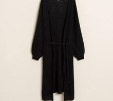 Load image into Gallery viewer, Soft Knit Puff Sleeve Long Cardigan With Belt
