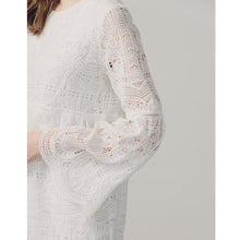 Load image into Gallery viewer, French Atmosphere LADY lotus Leaf Sleeve Lace Dress
