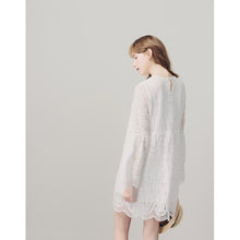 Load image into Gallery viewer, French Atmosphere LADY lotus Leaf Sleeve Lace Dress
