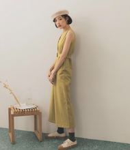 Load image into Gallery viewer, V-neck Buttoned Wide Jumpsuit Front Buckle Design
