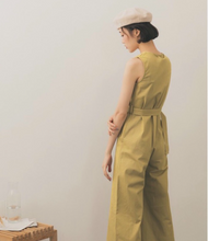 Load image into Gallery viewer, V-neck Buttoned Wide Jumpsuit Front Buckle Design
