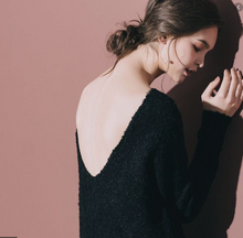 Load image into Gallery viewer, Open V-Neck Circle Knit Long Dress
