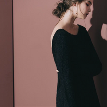 Load image into Gallery viewer, Open V-Neck Circle Knit Long Dress
