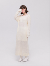 Load image into Gallery viewer, Open V-Neck Circle Knit Long Dress

