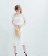 Load image into Gallery viewer, Beautiful and romantic basket empty lace back strap dress
