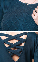Load image into Gallery viewer, European Hot Style Slim And Beautiful Back Three-Dimensional Knitted Dress
