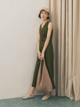 Load image into Gallery viewer, V-neck Buttoned Wide Jumpsuit Front Buckle Design
