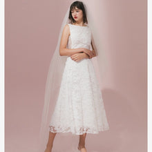Load image into Gallery viewer, Textured Trim Back V-Neck Beauty Back Dress
