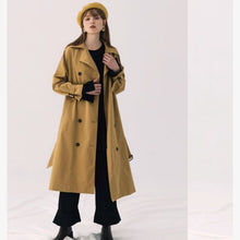 Load image into Gallery viewer, Sleek Wooden Button Trench Coat
