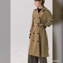 Load image into Gallery viewer, Sleek Wooden Button Trench Coat

