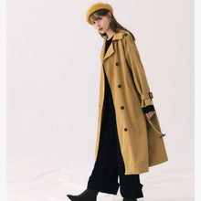 Load image into Gallery viewer, Sleek Wooden Button Trench Coat
