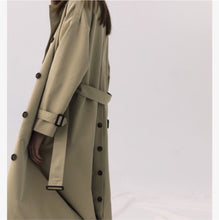 Load image into Gallery viewer, Sleek Wooden Button Trench Coat

