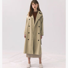 Load image into Gallery viewer, Sleek Wooden Button Trench Coat
