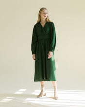Load image into Gallery viewer, VINTAGE V-NECK WRINKLE DRESS
