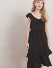 Load image into Gallery viewer, Romantic Little Sexy Lotus Leaf V-neck Tie Dress
