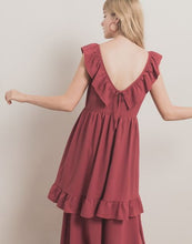 Load image into Gallery viewer, Romantic Little Sexy Lotus Leaf V-neck Tie Dress
