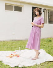 Load image into Gallery viewer, Temperament Elegant V-neck Pearl Button Short Sleeved Dress
