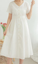Load image into Gallery viewer, Temperament Elegant V-neck Pearl Button Short Sleeved Dress
