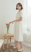 Load image into Gallery viewer, Temperament Elegant V-neck Pearl Button Short Sleeved Dress

